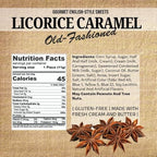SweetGourmet Black Licorice Soft and Delicious Caramels, Traditional Old-English Style Candy, Individually Wrapped, Gluten-Free, 1 Pound