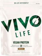 Vivo life Vegan Protein Powder | 21g Pea & Hemp, Plant Based Protein per Scoop | 30 Servings (31.7 oz, Dark Chocolate)