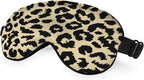 Leopard Eye Mask Sleeping Mask Animal Fur Patches Speckled Plaque Sleep Masks Silky Soft Eye Cover for Women Men Shading Blindfold for Air Travel Sleeping
