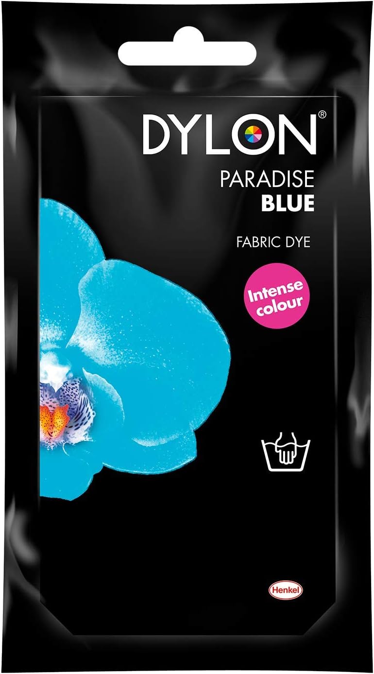 Dylon Hand Dye, Fabric Dye Sachet for Clothes, Soft Furnishings and Projects, 50 g - Paradise Blue