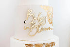 Baby in Bloom Cake Topper,Acrylic Gold Baby Shower Cake Decorations - First Birthday Cake Topper for Baby Showers and Gender Reveal Party Decorations