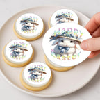 Custom Edible Cake Topper – Easter Bunny Hat Design – Icing Sheet Cookie & Cupcake Images –20 Pre-cut 2” Round– RA Pape