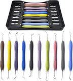 Silicone Handle Dental Composite Filling Restorative Instruments Kit 10pcs Tools Set with Cassette DN-2245
