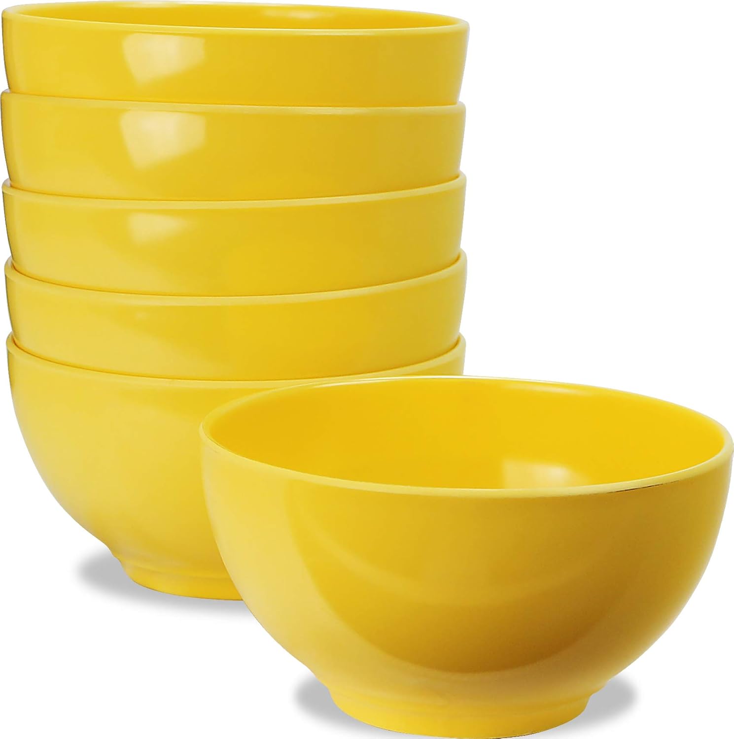 Calypso Basics by Reston Lloyd Melamine Bowl, Set of 6, Lemon Yellow