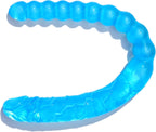 Double Ended Dildo 17.7 inch Dong Anal Beads with Veins and Glans for Anal Vagina Stimulation Double Side Penis Cock Massager Sex Toy for Lesbian Men Women Blue TJIJP