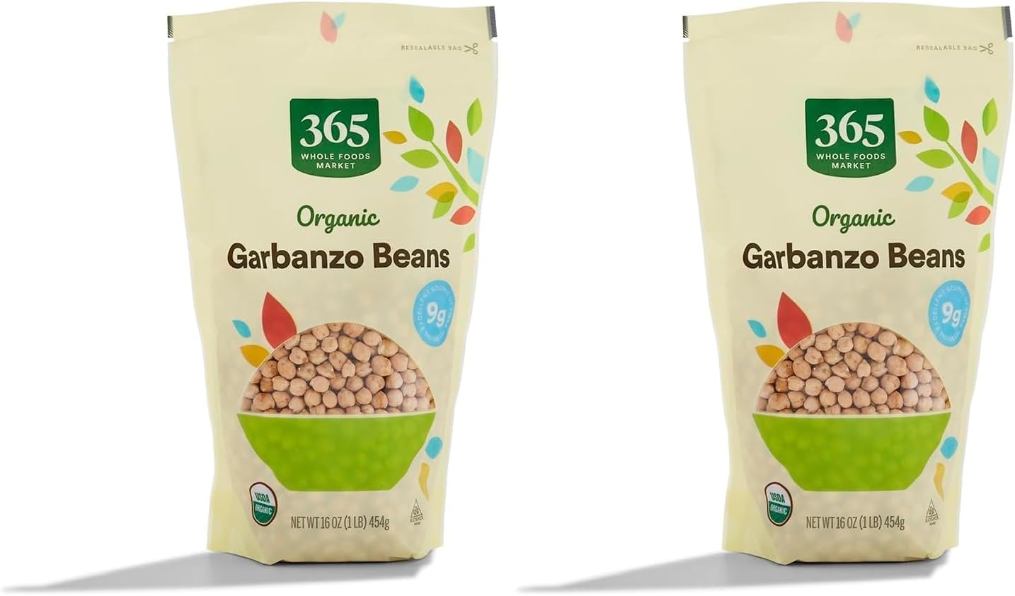 365 by Whole Foods Market, Organic Garbanzo Beans, 16 Ounce (Pack of 2)