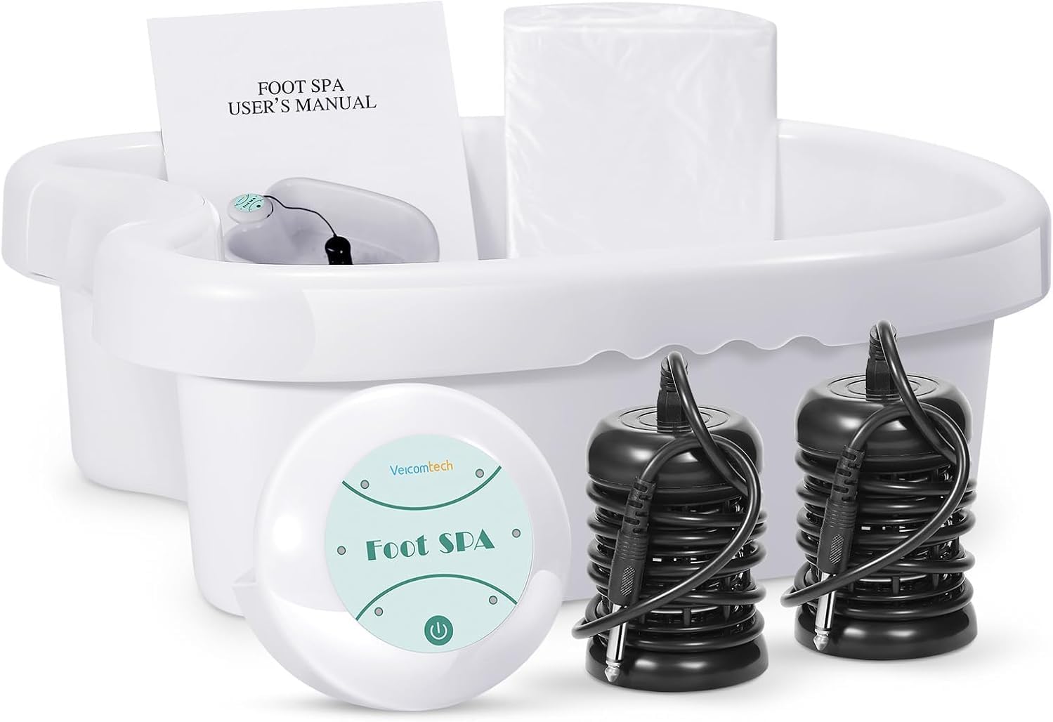 veicomtech Ionic Foot Bath Detox Machine, Ion Cleanse for Home Use, Salon, Beauty SPA Club (2 Arrays, 100 Liners) Green