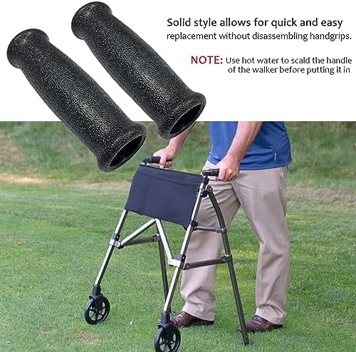 Crutch Hand Grips for Rollator Walker Replacement - Elderly & Disabled Patient Handgrips Accessories, 1", 2 Pcs