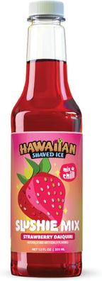 Hawaiian Shaved Ice Slushie Syrups - Strawberry Daiquiri Slushie Mix – Perfect for Slushies, 12 oz Bottle, Mix with water, lemonade, juice and more