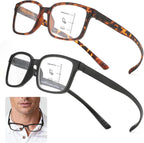 CARA 2 Pack Progressive Multifocus Reading Glasses for Men Women Around the Neck Hanging Frame Blue Light Blocking Readers, 2.50x