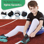 Newbyinn Kid Leg Sleeve 2 Pairs, Long Compression Leg Sleeve for Youth Boy Girl Basketball Soccer Football