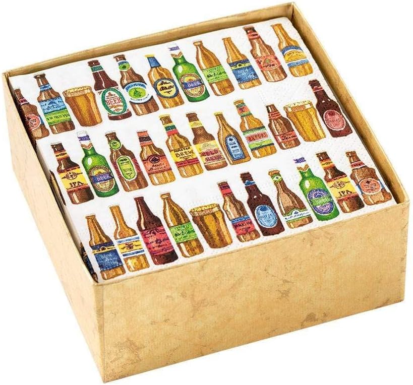 Caspari 99 Bottles Boxed Paper Cocktail Napkins - 40 Per Box