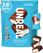 UNREAL Dark Chocolate Coconut Bars (Value Size Bag) | Vegan, 3g Sugar, & 3 Simple Ingredients | Non-GMO, Gluten Free, & Fair Trade | 9.5oz