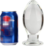 Huge Head Glass Butt Plug, Clear, Extra Large