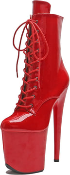 WUXIN H&P 8 Inch Pole Dance Boot Shoes, Exotic Stiletto Platform Heels