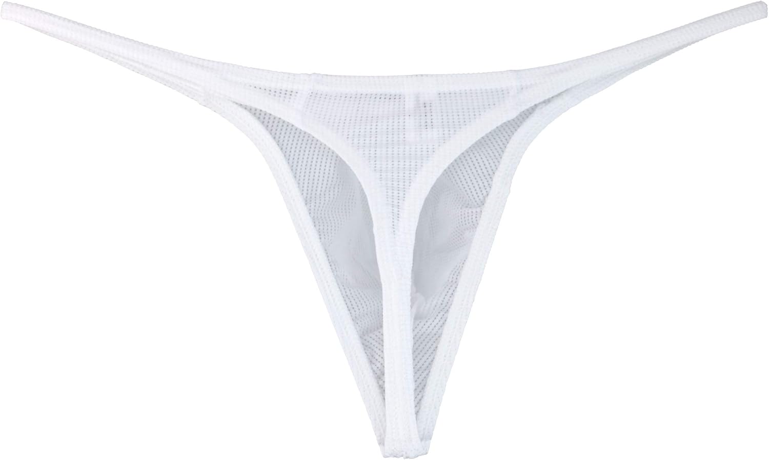 Men's See Through G-String Underwear Breathable G-back Underpanties Pouch Thong for Men