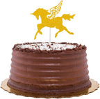 Restaurantware Top Cake 6 X 4.3 Inch Cake Toppers 10 Unicorn Design Cake Topper Inserts - Sturdy With Glitter Detail Gold Paper Cake Decoration Birthday Baby Shower Wedding Supplies