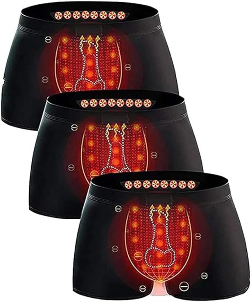 3-Packs Magnetic Therapy Energetic Men Pant Boxer Briefs Enlargement Underwear Tourmaline Prostate Panties