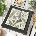 AnyDesign 80 Pack Greenery Paper Napkins Herbs Botanical Dinner Napkins Green Leaves Disposable Hand Napkin for Wedding Birthday Holiday Party Baby Shower Dining Supplies, 6.5 x 6.5 Inch