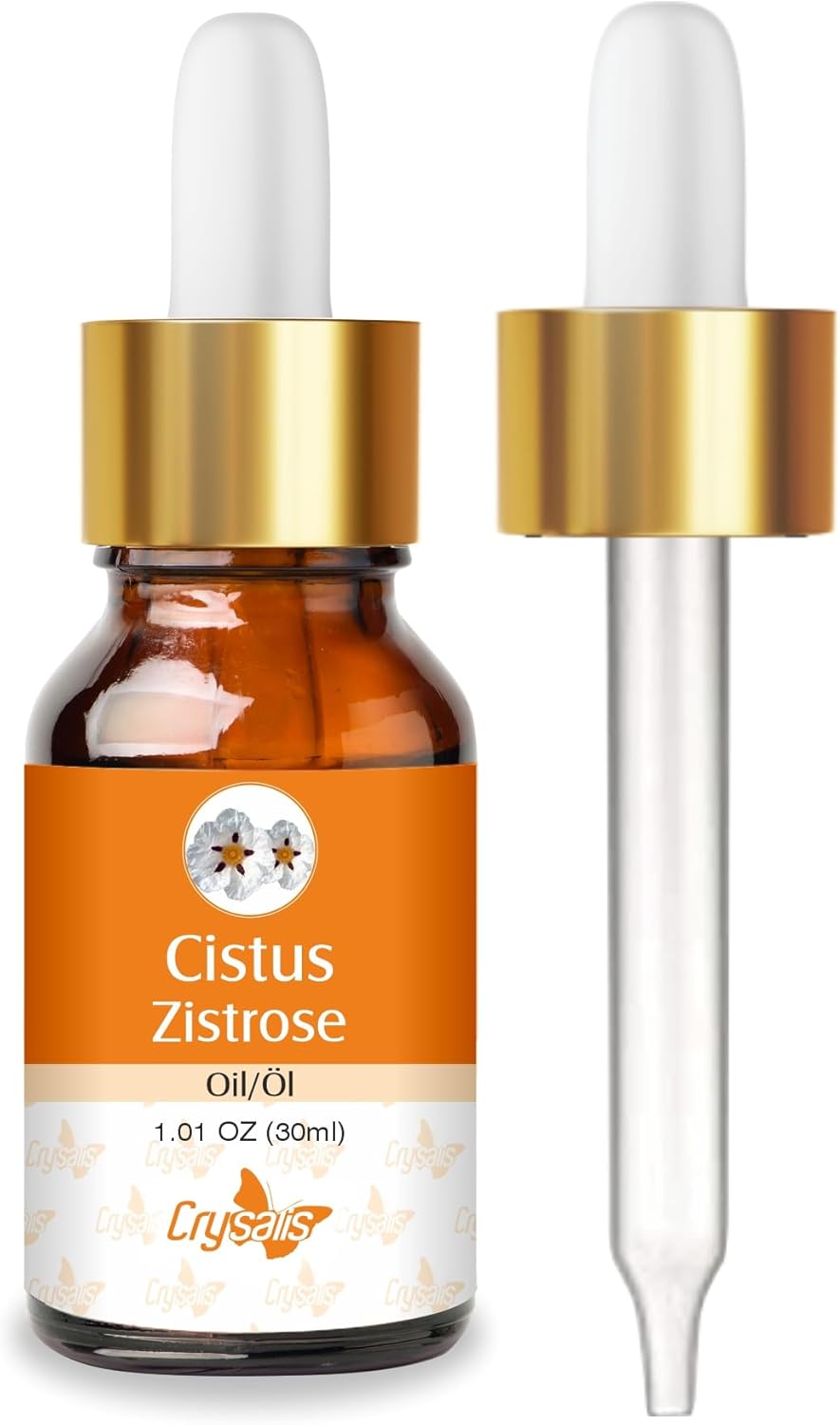 Crysalis Cistus Oil Cosmetic Grade (30 ml / 1.01 fl oz) - Resinous Aromatic Oil for Skin Care, Hair Blends, Massage Oils & DIY Formulations