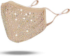 Natalie Mills Designer Crystal Face mask! Machine Washable, Adjustable Ear Strap, Open Pocket, FREE Filter