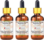 Greenwood Essential Pure Blood Orange Essential Oil (Citrus sinensis) with Glass Dropper Steam Distilled (Pack of Three) 100ml X 3 (10 oz)