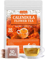 Premium 50 Calendula Flower Tea Bags, Made with 100% Natural Calendula Flowers，For Skin Health & Support Wellness, No Additives & Caffeine Free.