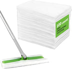 RAINFLOW 100 Count Dry Sweeping Cloths - Disposable Mop Pads Refills Compatible with 10-12 inch for Thin Mops for Floor Cleaning Dust and Hair(11.4 x 7.8 Inch)