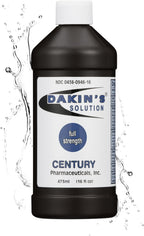 Dakin's Solution Full-Strength 0.5% Sodium Hypochlorite Wound Cleanser for Acute and Chronic Wounds, Non-Cytotoxic Antimicrobial No-Rinse Formula, Gentle on Skin, Safe for Home or Clinical Use, 16 oz