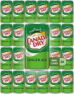Canada Dry Ginger Ale Mini Soda Cans, 7.5 oz Soft Drinks Bulk Snacks Pack, Small Refrigerator & Snack Pantry Drink 24 Count Beverage Kitchen Supplies