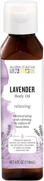 Aura Cacia Body Oil, Relaxing Lavender, 4 Fluid Ounce