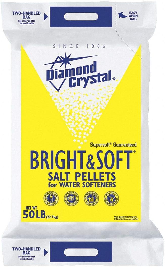 Diamond Crystal 50 lb. Water Softener Salt, Bright & Soft Series, Pellets, 99.8% Purity (Оne Расk)