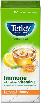 Tetley 1 Green Tea, Lemon And Honey, 100 Tea Bags