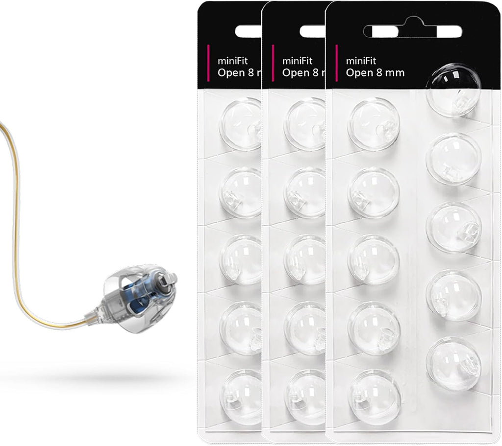 (30 Pcs) Minifit Open Domes for Oticon (8mm) – Compatible Replacement Tips for Oticon Hearing Aids, Premium Universal Domes for Oticon Hearing Aid Supplies