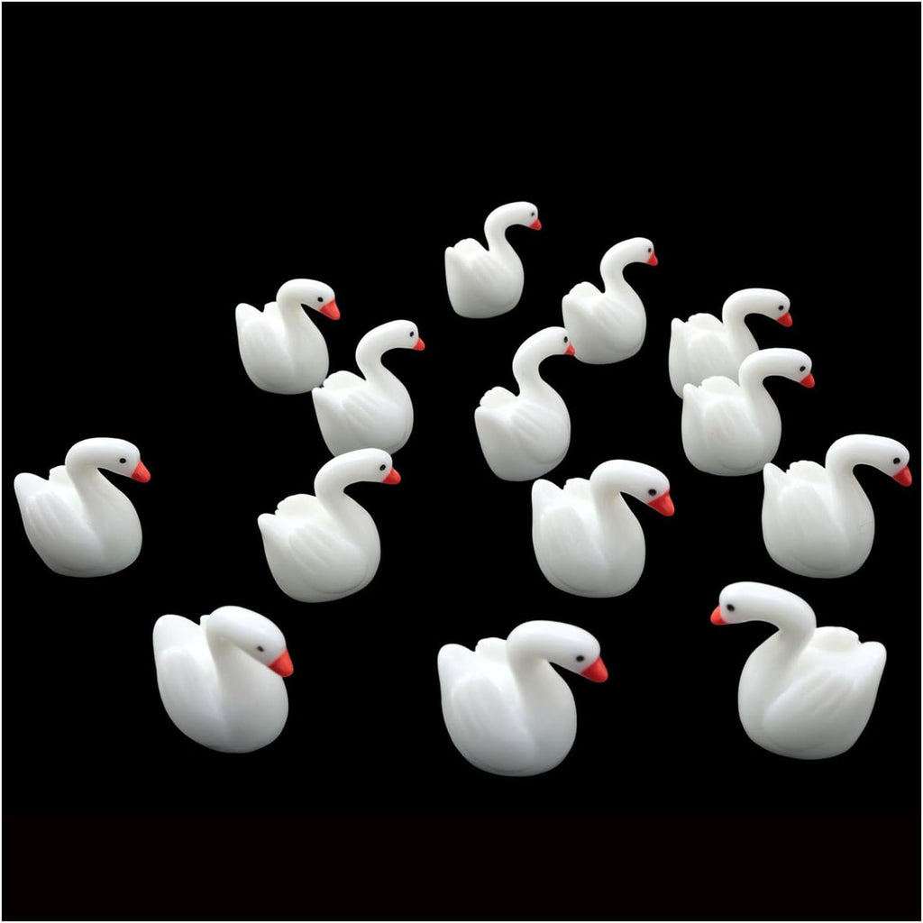 XGNG 60PCS Resin Swan Ornaments Miniature Realistic Couple Swan Decorative Pieces for Miniature Garden Landscapes Toy Houses Aquariums Succulent Plant Decorations and Party DIY Projects