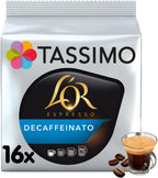 TASSIMO L'OR Espresso Decaffeinato Coffee Small pods - 5 Packs (80 Servings)