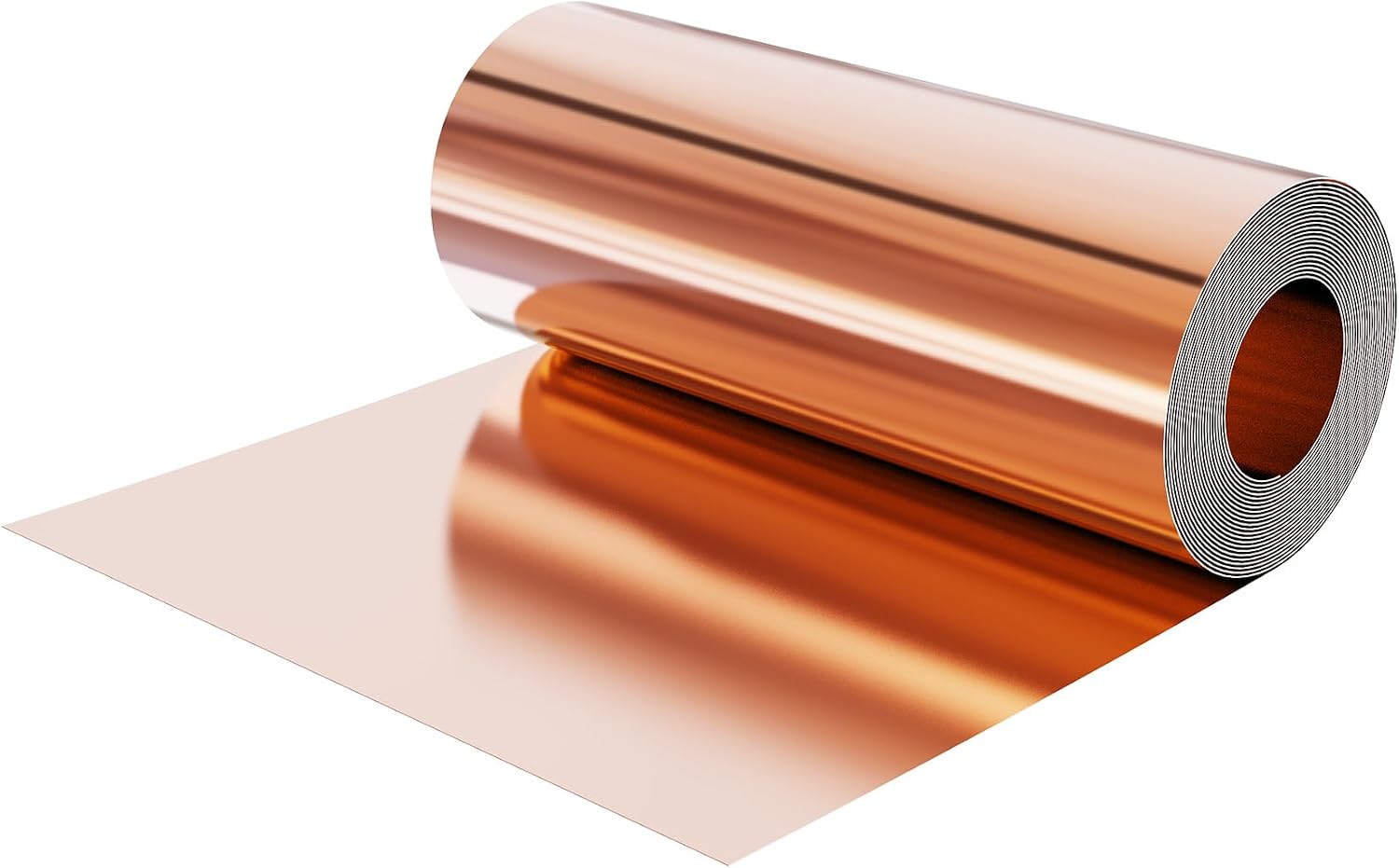 3.5M/11.5FT Copper Sheet Roll 3500x100x0.01mm(LxWxT) Metal Foil Roll Strip 99.9% Pure Copper Flashing Cu Metal Sheet for DIY Projects, Electrical & Craft Making