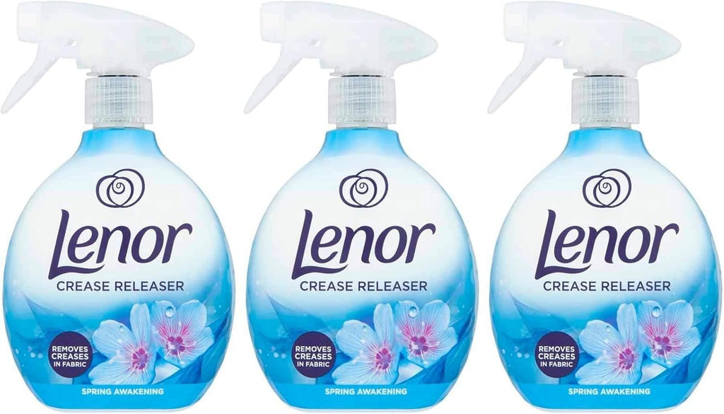 Lenor Crease Releaser Spray Removes Creases in Fabric. Spring Awakening Scent, Package of Three, 3 x 500ml