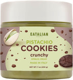 EATALIAN by AMZ BETTER Pistachio Cream with Sweet Crunchy Cookies, 7 oz/200 gr, Delicious Spread with a Uniquely Sweet Taste, Ideal on Bread, Excellent for Dubai Chocolate, Made in Italy