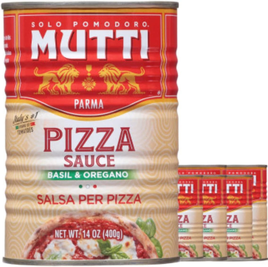 Mutti Pizza Sauce with Basil & Oregano, 14 oz. | 6 Pack | Italy’s #1 Brand of Tomatoes | Fresh Taste for Cooking | Canned Sauce | Vegan Friendly & Gluten Free | No Additives or Preservatives