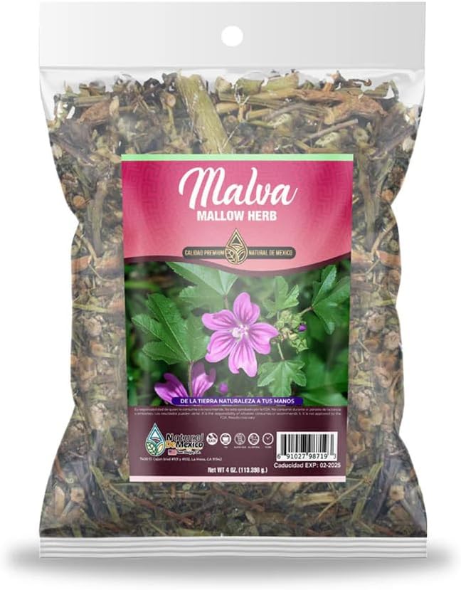Malva Mallow Herb Herbal Tea 4 oz.-113g Natural Mexican Herb Hierba Wild Crafted Natural De Mexico