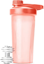 Mr. Pen- Shaker Bottles for Protein Mixes with Twist Cap, 28 oz, Coral Pink Protein Shaker Bottle with Wire Whisk Ball, Shaker Cup, Mixer Bottle