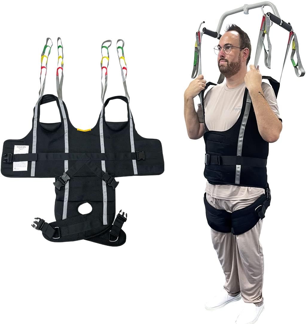 Pelvic Padded Patient Lift Walking Sling,Portable Standing Harness to People/Handicap for Ambulating Support Training,500 lbs Safety Loading -Large Size