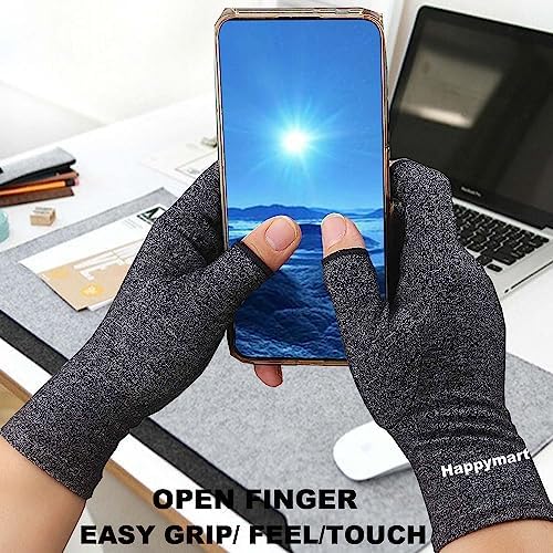 2 Pairs Arthritis Gloves for Women for Pain, Compression Gloves for Carpal Tunnel Relief, Rheumatoid Osteoarthritis, Fingerless Gloves for Women and Men, Typing (Pink, Small)