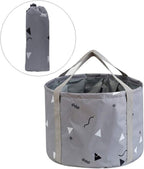 14L Collapsible Feet Bath Basin Soaking Bag for Kids, Portable Foot Spa Soak Tub Foldable Water Bucket for Travel Camping, Grey