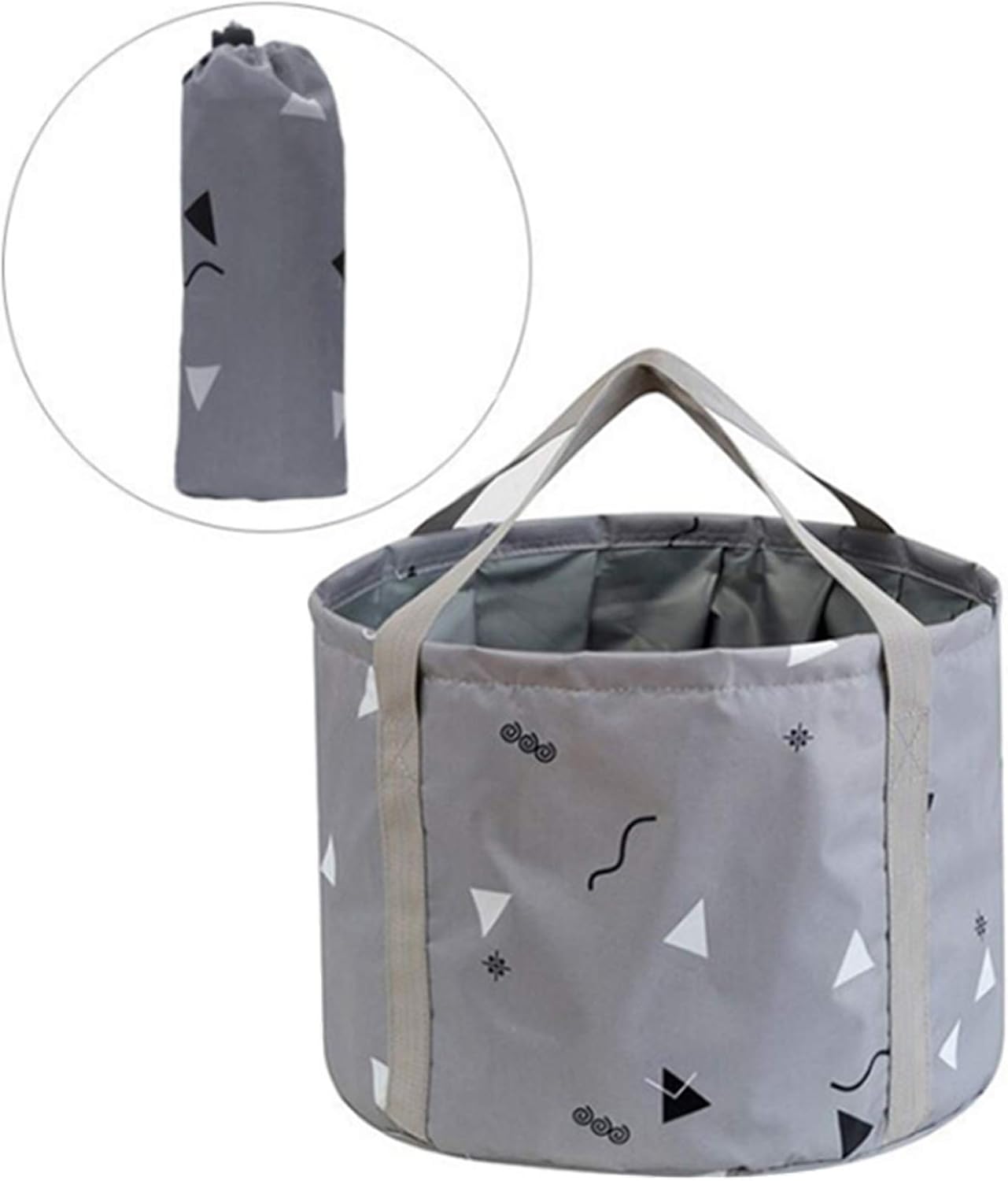 14L Collapsible Feet Bath Basin Soaking Bag for Kids, Portable Foot Spa Soak Tub Foldable Water Bucket for Travel Camping, Grey