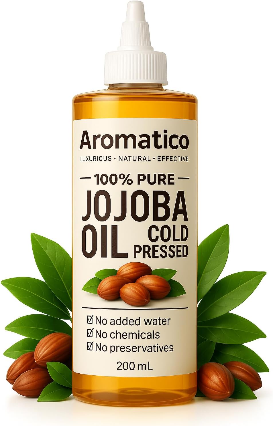 100% Pure Cold Pressed Jojoba Oil – 7 Fl Oz | Natural Hair, Face & Body Oil – Lightweight Moisturizing Carrier Oil for Dry Scalp, Skin Care, Beard, Cuticles & Massage