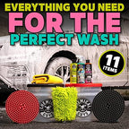 Chemical Guys HOL129 Best Two Car Wash Bucket Kit to Wash & Dry (11 Items Including 3 16 oz. Chemicals)