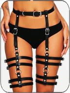 COSYDAYS Black Leg Harness Leather Thigh Garter Belt Punk Leg Straps for Women