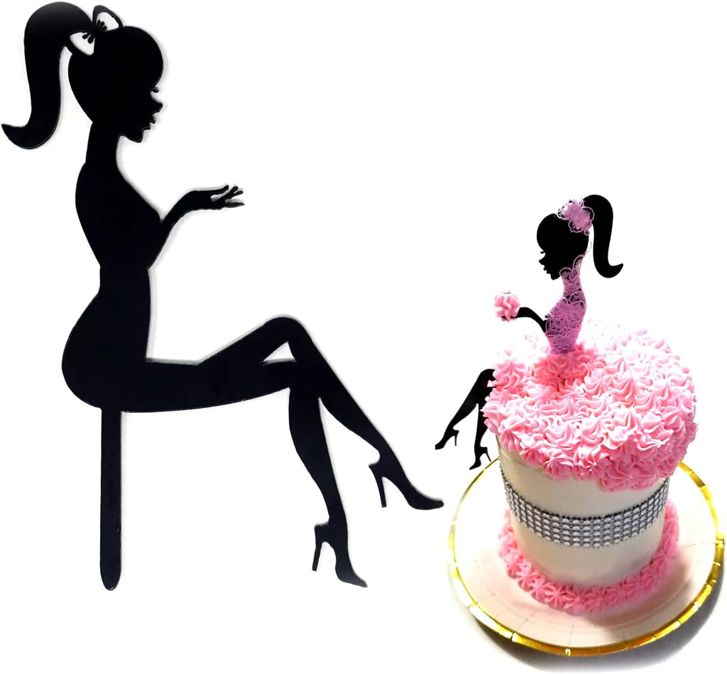 "Honbay 6PCS High Heels Lady Girl Cake Toppers Personalised Cake Decorations for Wedding, Birthday, Party, etc"